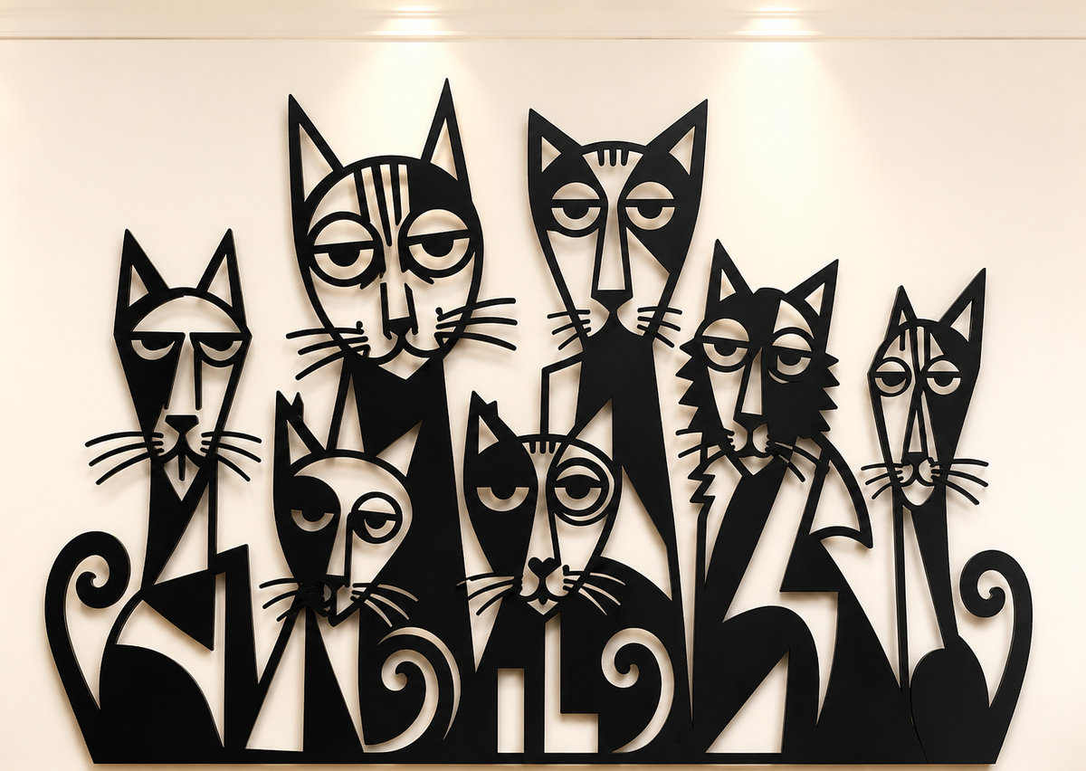 Kattdekorationer i metall